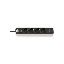 Stekkerdoos 4-voud schak usb 1.5m zwwit Stekkerdoos 4-voud schak usb 1.5m zwwit