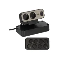 Stekkerdoos buro 1xusbA 1xusbC 2m zwart