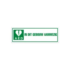Sticker AED in dit gebouw aanwezig Sticker AED in dit gebouw aanwezig