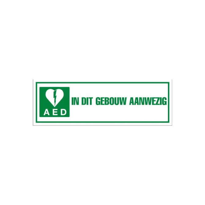 Sticker AED in dit gebouw aanwezig