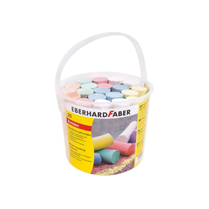 Stoepkrijt EF rond assorti/pk20