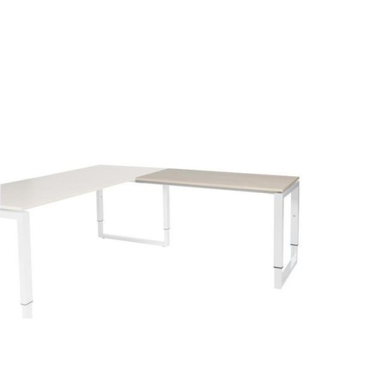 Stretto Plus Verstelbare Aanbouwtafel 120 x 60 cm Licht Eiken Wit