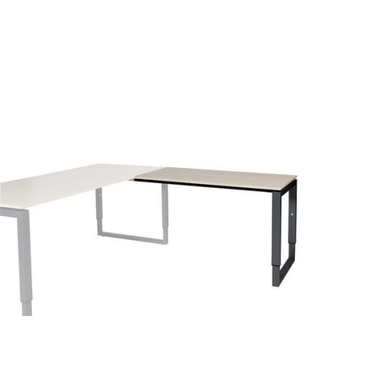 Stretto Plus Verstelbare Aanbouwtafel 120 x 60 cm Licht Eiken Zwart