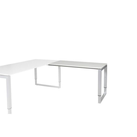 Stretto Plus Verstelbare Aanbouwtafel 120 x 60 cm Lichtgrijs Aluminium