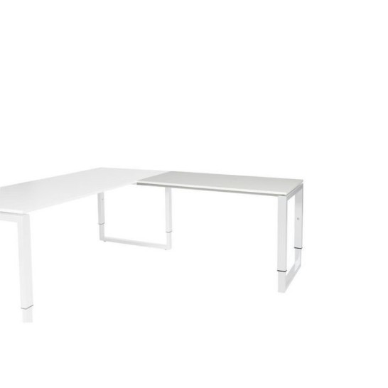 Stretto Plus Verstelbare Aanbouwtafel 120 x 60 cm Lichtgrijs Wit