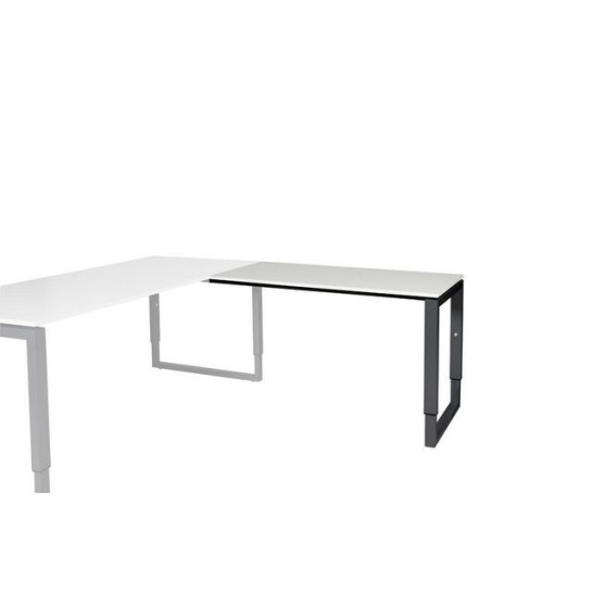 Stretto Plus Verstelbare Aanbouwtafel 120 x 60 cm Lichtgrijs Zwart