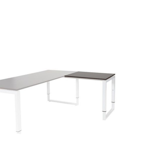 Stretto Plus Verstelbare Aanbouwtafel 80 x 60 cm Logan Eiken Blad Witte Poten