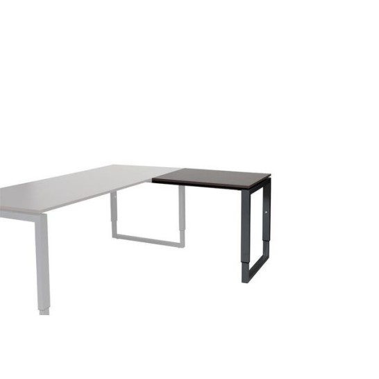 Stretto Plus Verstelbare Aanbouwtafel 80 x 60 cm Logan Eiken Blad Zwarte Poten