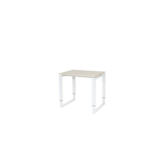 Stretto Plus Verstelbare Aanbouwtafel 80 x 60 cm Robson Eiken Blad Witte Poten
