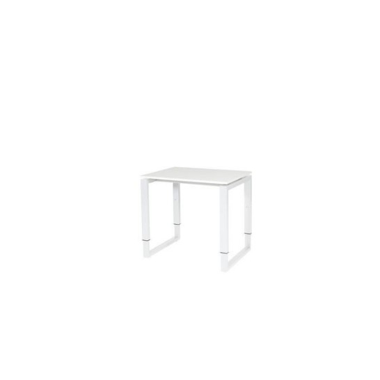Stretto Plus Verstelbare Aanbouwtafel 80 x 60 cm Wit Blad Witte Poten