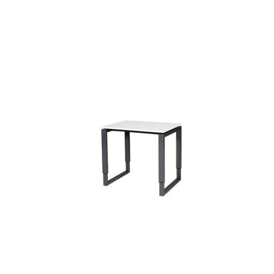 Stretto Plus Verstelbare Aanbouwtafel 80 x 60 cm Wit Blad Zwarte Poten