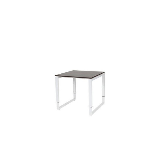 Stretto Plus Verstelbare Aanbouwtafel 80 x 80 cm Logan Eiken Blad Witte Poten