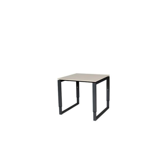 Stretto Plus Verstelbare Aanbouwtafel 80 x 80 cm Robson Eiken Blad Zwarte Poten