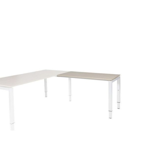 Stretto Verstelbare Aanbouwtafel 120 x 60 cm Licht Eiken Wit