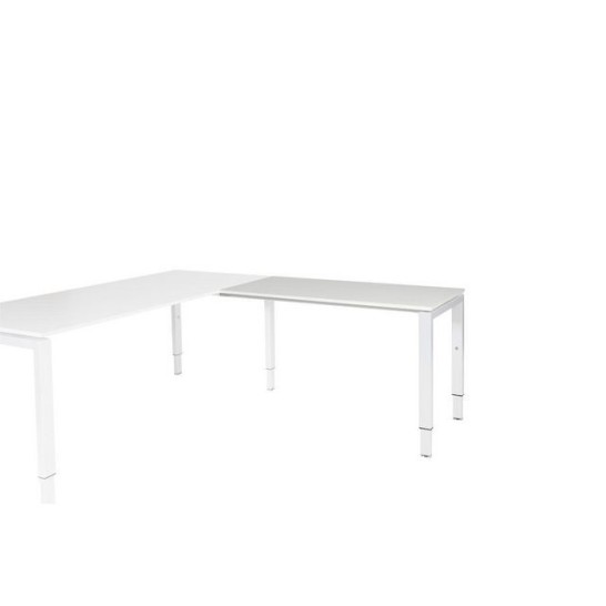 Stretto Verstelbare Aanbouwtafel 120 x 60 cm Lichtgrijs Wit