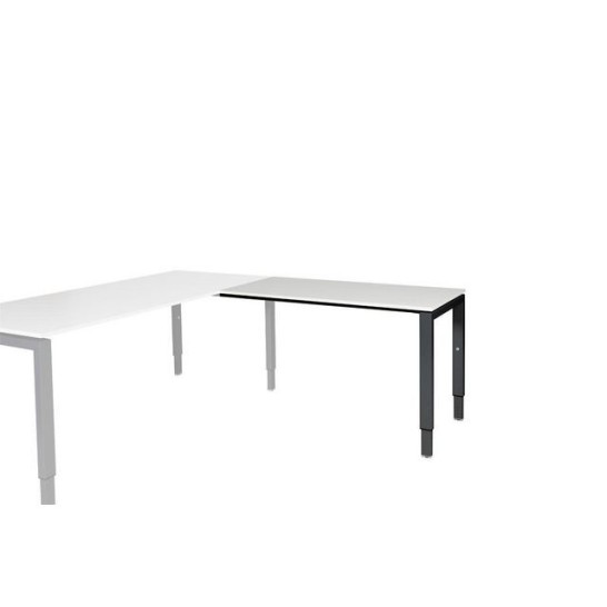 Stretto Verstelbare Aanbouwtafel 120 x 60 cm Lichtgrijs Zwart