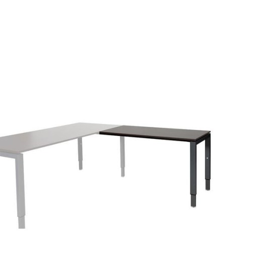 Stretto Verstelbare Aanbouwtafel 120 x 60 cm Logan Eiken Zwart