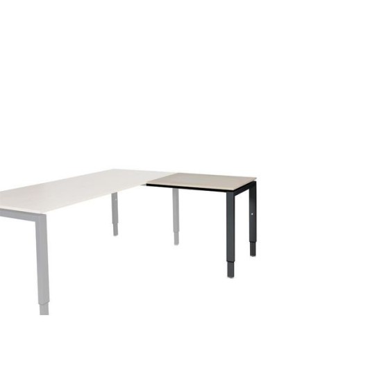 Stretto Verstelbare Aanbouwtafel 80 x 60 cm Licht Eiken Blad Zwarte Poten