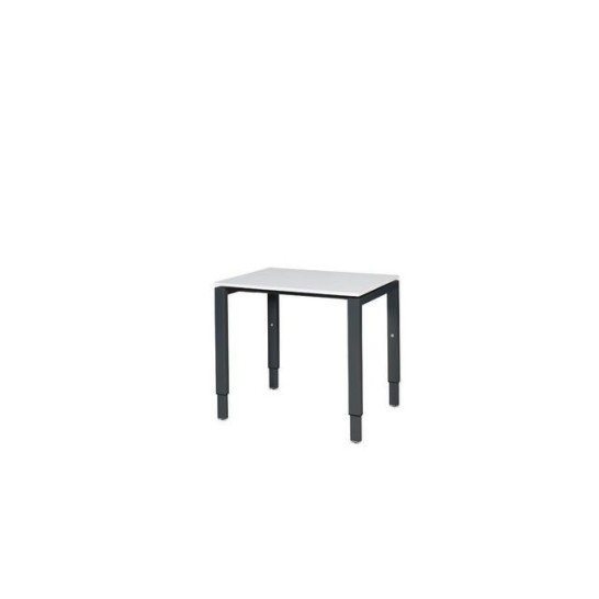 Stretto Verstelbare Aanbouwtafel 80 x 60 cm Lichtgrijs Blad Zwarte Poten