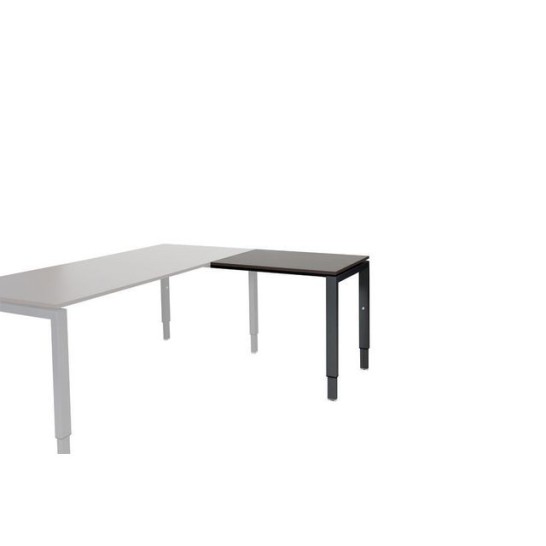 Stretto Verstelbare Aanbouwtafel 80 x 60 cm Logan Eiken Blad Zwarte Poten
