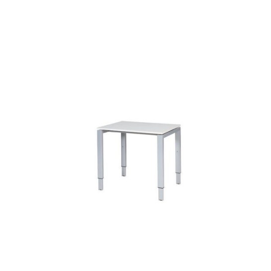 Stretto Verstelbare Aanbouwtafel 80 x 60 cm Wit Blad Aluminium Poten