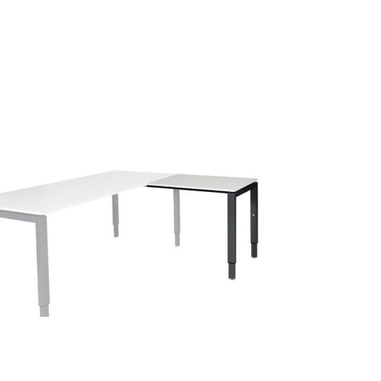 Stretto Verstelbare Aanbouwtafel 80 x 60 cm Wit Blad Zwarte Poten