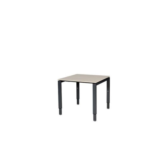 Stretto Verstelbare Aanbouwtafel 80 x 80 cm Robson Eiken Blad Zwarte Poten