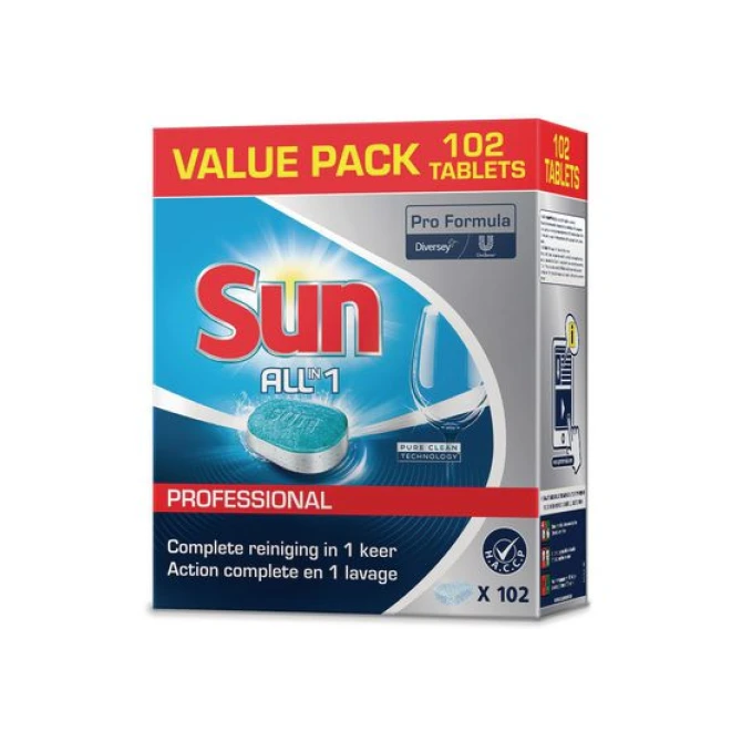 Sun All-In-One Vaatwastabletten (pak 102 stuks)