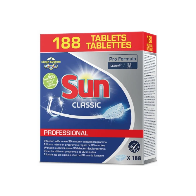 Sun Classic Vaatwastabletten (doos 188 stuks) Sun Classic Vaatwastabletten (doos 188 stuks)