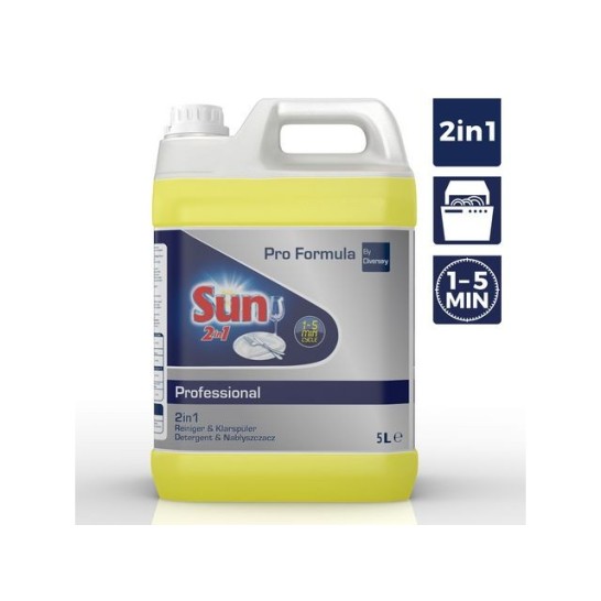 Sun Professional 2 in 1 Vaatwasmiddel En Spoelglans 5L (fles 5 liter)