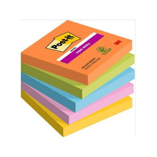 Super Sticky POST-IT Notes Boost Colour Collection 76 x 76 mm
