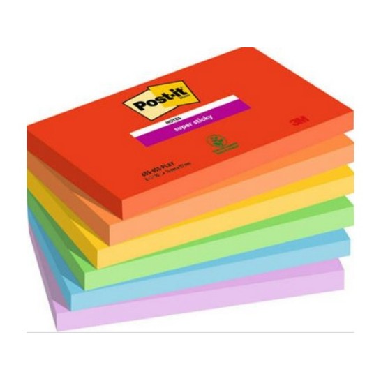 Super Sticky POST-IT Notes Playful Colour Collection 76 x 127 mm