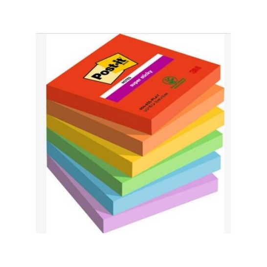 Super Sticky POST-IT Notes Playful Colour Collection 76 x 76 mm