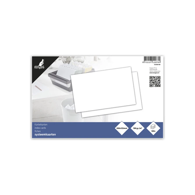 Systeemkaart KTC 200x125 blanco wit/p100