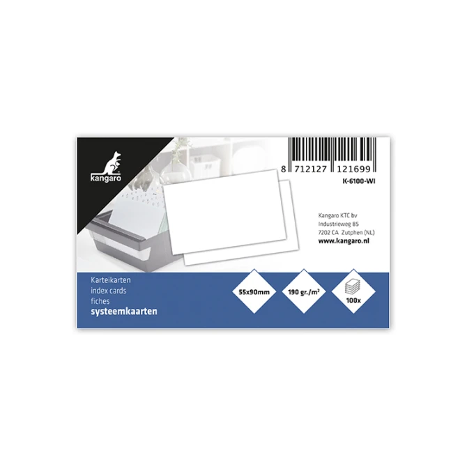 Systeemkaart KTC blanco wit (100 stuks)