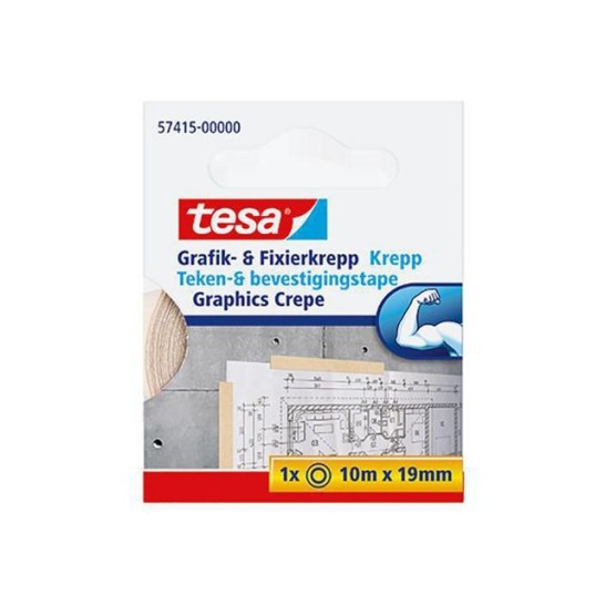 TESA® Bevestigingstape Niet-Permanent 19 mm x 10 m Lichtcrème (rol 10 meter)