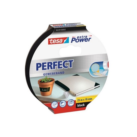 TESA® Extra Power Perfect Premium Duct Tape 19 mm x 275 m Zwart (rol 275 meter)