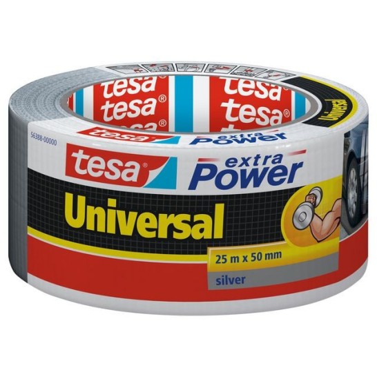 TESA® Extra Power Universal Duct Tape 50 mm x 25 m Grijs (rol 25 meter)