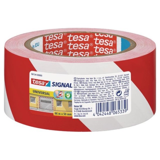 TESA® Signal Universal Waarschuwings-en markeringstape PP 50 mm x 66 m Rood-Wit