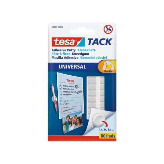 TESA® TACK Universal Zelfklevend Kneedgum Wit (pak 80 stuks)