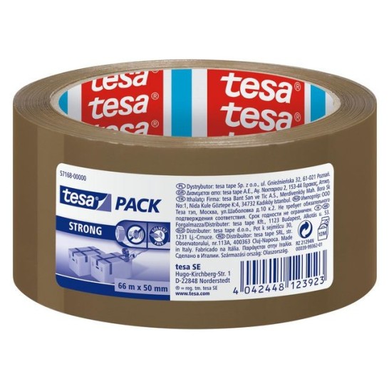 TESA® TESApack Strong Verpakkingstape PP 50 mm x 66 m Bruin (rol 66 meter)