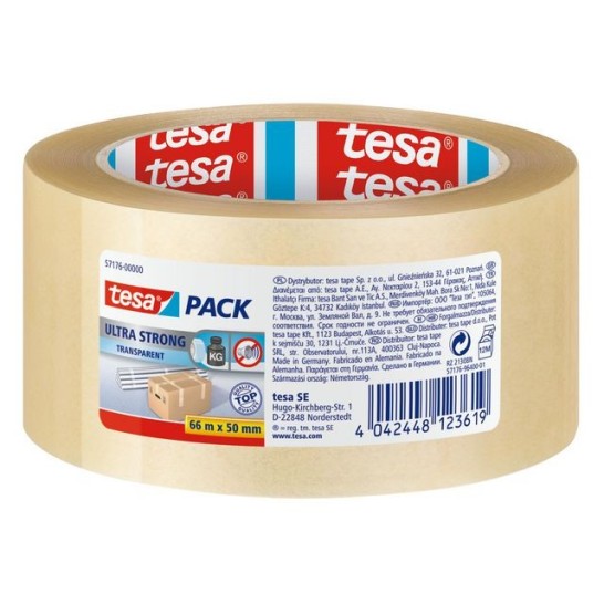 TESA® TESApack Ultra Strong Verpakkingstape PVC 50 mm x 66 m Transparant (pak 6 x 66 meter)