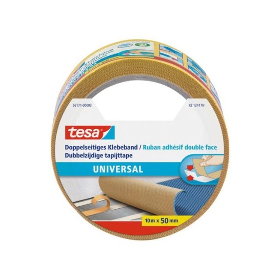 TESA® Universal Dubbelzijdige Tapijttape 50 mm x 10 m (rol 10 meter)
