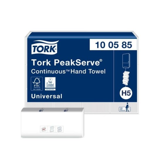 TORK PeakServe Continu H5 Gevouwen Papieren Handdoeken 1 Laag 201 x 225 cm Wit (doos 12 x 410 stuks)