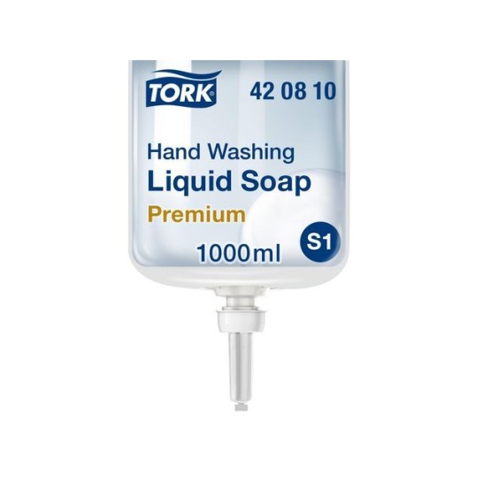TORK Premium S1 S11 Reinigende Vloeibare Zeep Antibacterieel 1 L Geurvrij (fles 1 liter)
