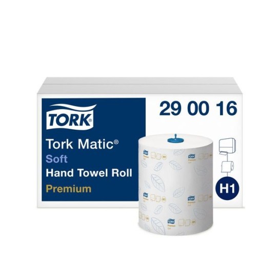 TORK Premium Soft H1 Handdoekrol Met Huls 2-laags Wit (pak 6 x 100 meter)