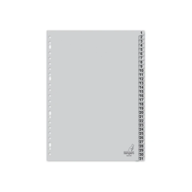 Tabblad A4 23R PP 1-31 grijs/set31