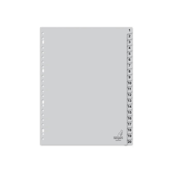 Tabblad A4 23R PP EB 1-20 grijs/set20