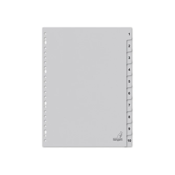 Tabblad A4 23R karton 1-10 grijs/set10