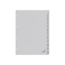 Kangaro Tabblad A4 23R karton 1-12 grijs/set12 Kangaro Tabblad A4 23R karton 1-12 grijs/set12